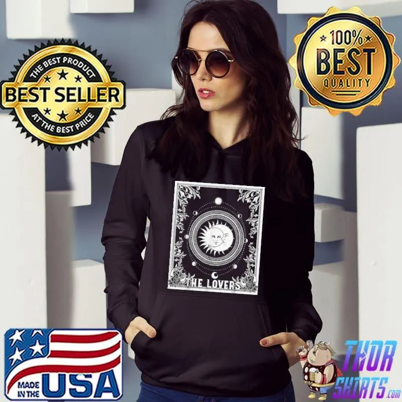 Premium The Lovers Tarot Card The Sun And The Moon, Occult Day T Shirt Hoodie