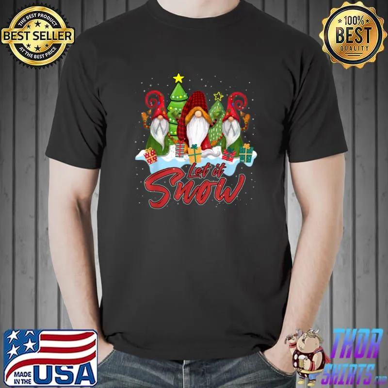 Premium Three Christmas Dwarf Let It Snow T-Shirt Unisex