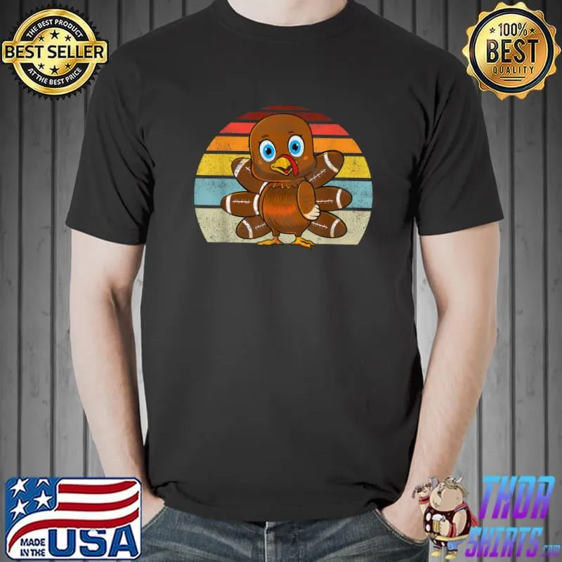 Premium turkey Football Player Funny Thanksgiving Boys Girls Women T-Shirt Unisex