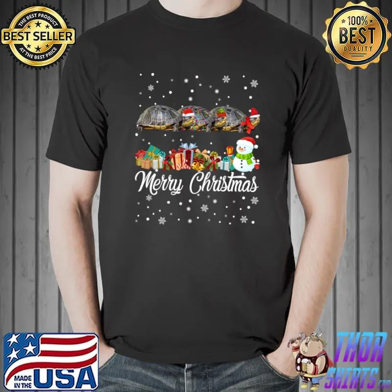 Premium Turtle Christmas Pajama Tree Xmas Lights Animals Lover T- Unisex