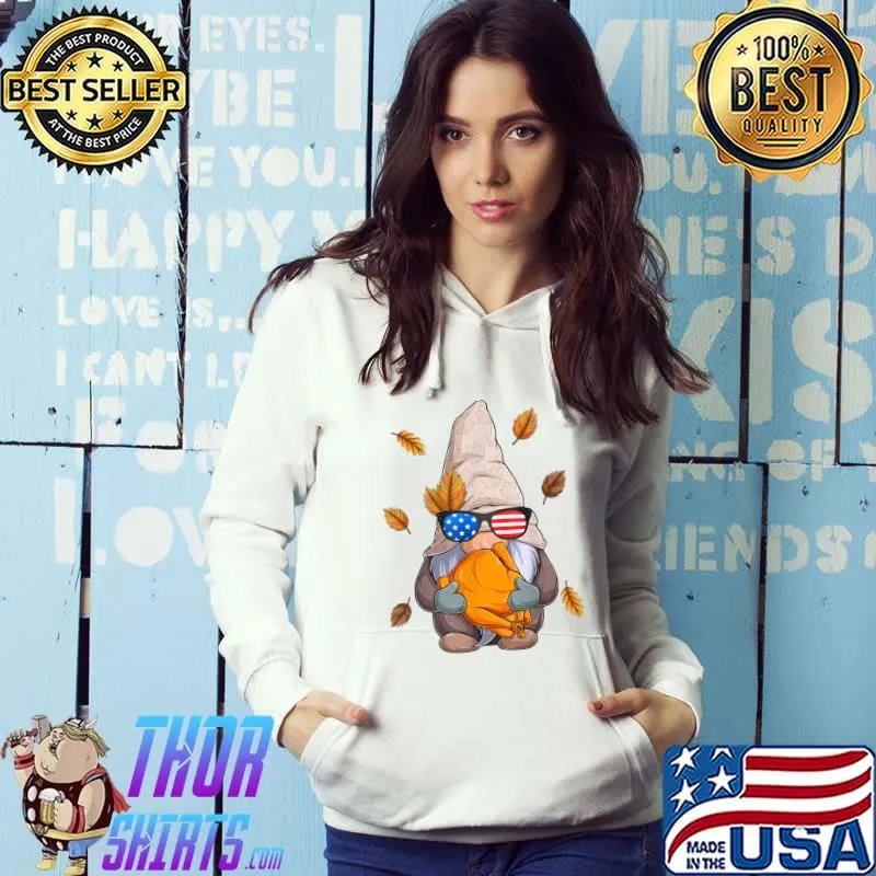 Premium uSA Gnome Autumn Fall Thanksgiving T-Shirt
