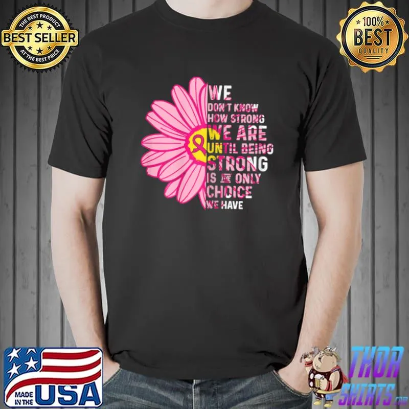 Premium Womens Breast Cancer Awareness Month Flower Pink Ribbon T Shirt