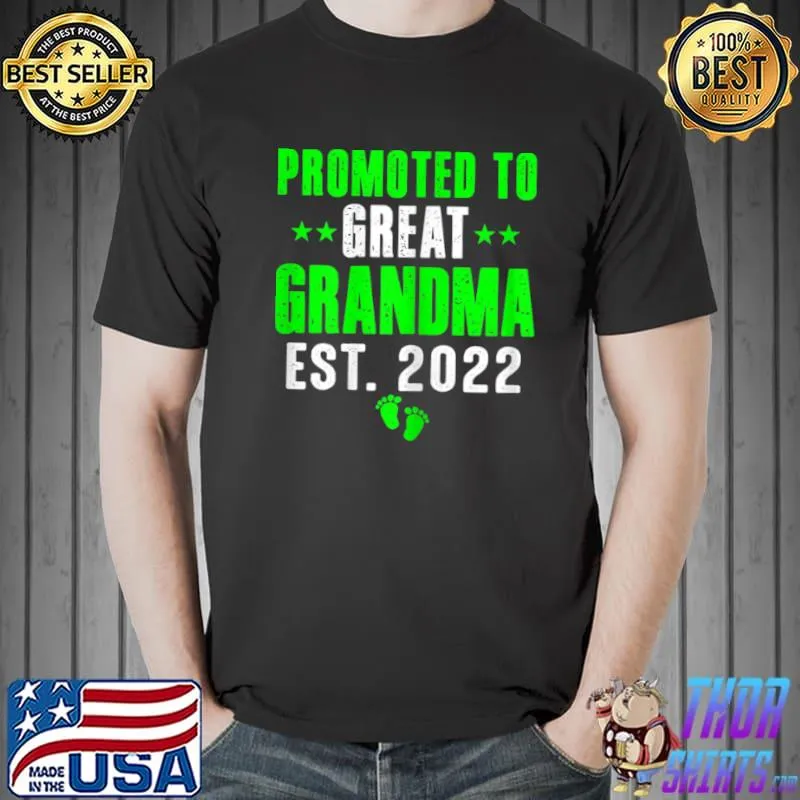 Premium Womens Promoted to Great Grandma 2022 T Shirt Unisex