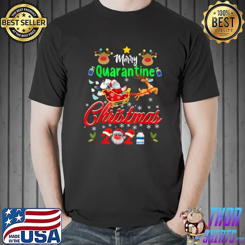 Quarantine Matching Family Xmas Pajama Merry Christmas 2021 T-Shirt Unisex