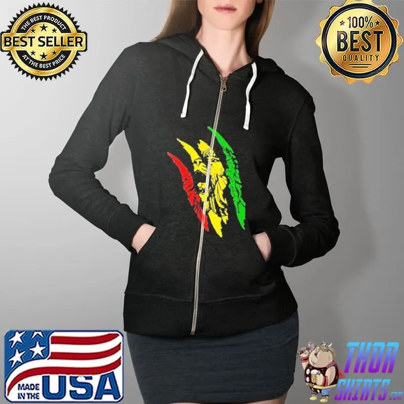 Reggae Lion Of Judah Shirt Full Zip Hooded