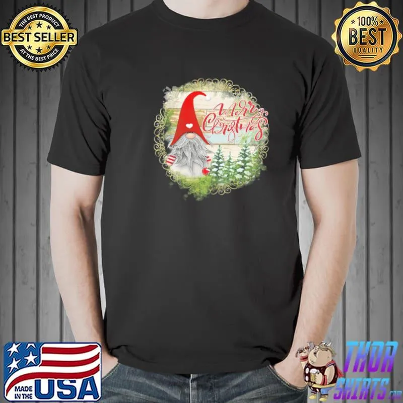 Santa Claus Garden Gnome Merry Christmas Gnome Shirt Unisex