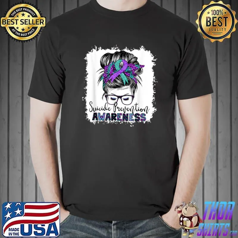 Semicolon Suicide Awareness Messy Hair Bun For Women T-Shirt Unisex