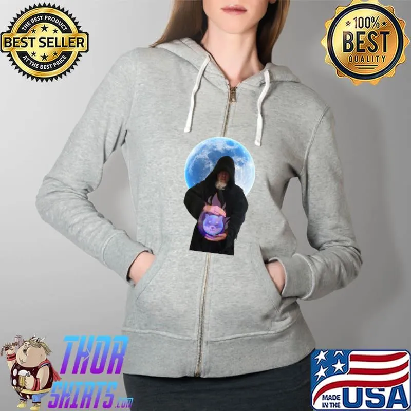 Shiba Inu Burning Moon Premium T-Shirt Full Zip Hooded