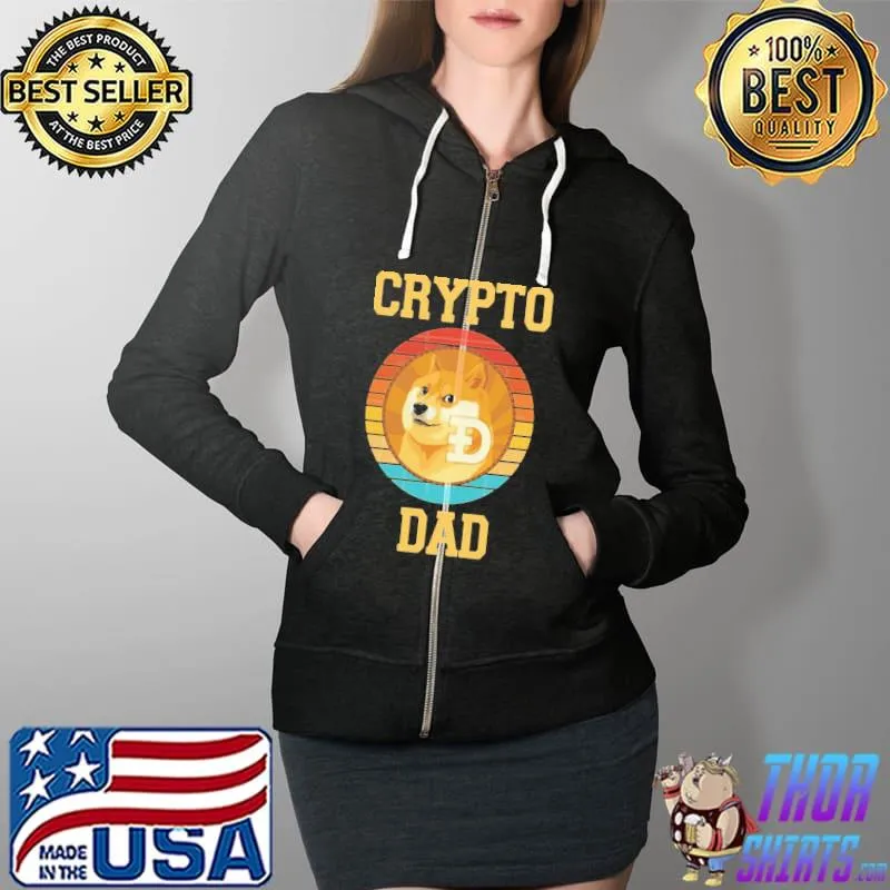 Shiba Inu Crypto Dad Shirt Full Zip Hooded