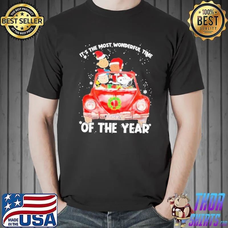 Snoopy And Friends Santa It’S The Most Wonderful Time Of The Year Christmas Shirt Unisex
