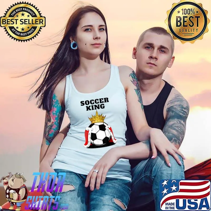 Soccer King Mens Soccer Player Shirt Boys Soccer T-Shirt Tank Top