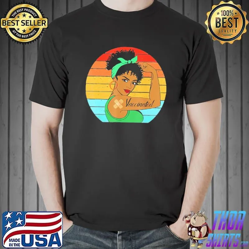Strong Girl Vaccinated Vintage Shirt Unisex