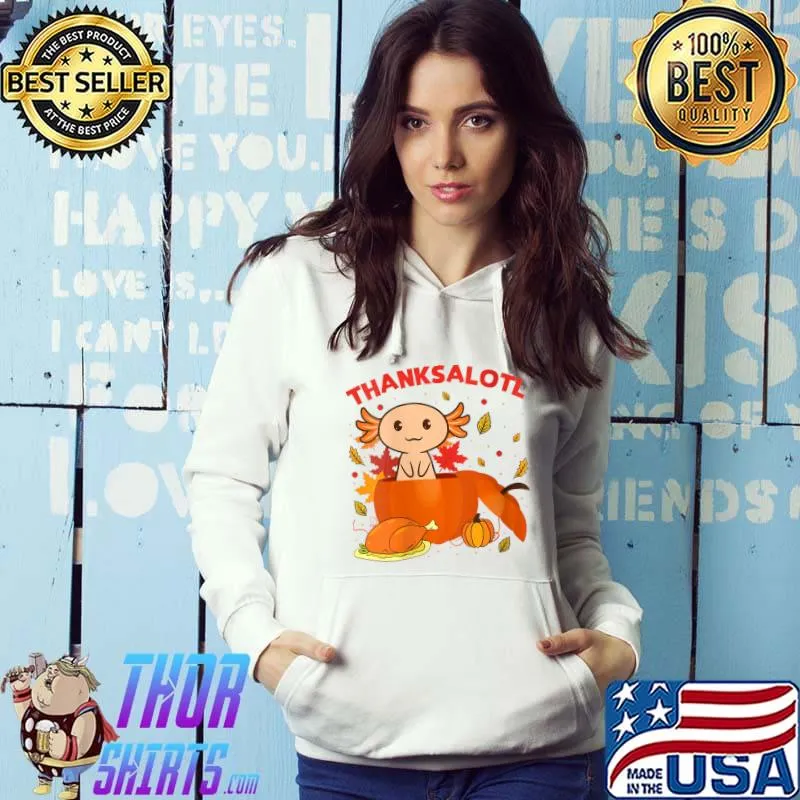 Thanksgiving Axolotl Thanksalotl Salamander Turkey T-Shirt