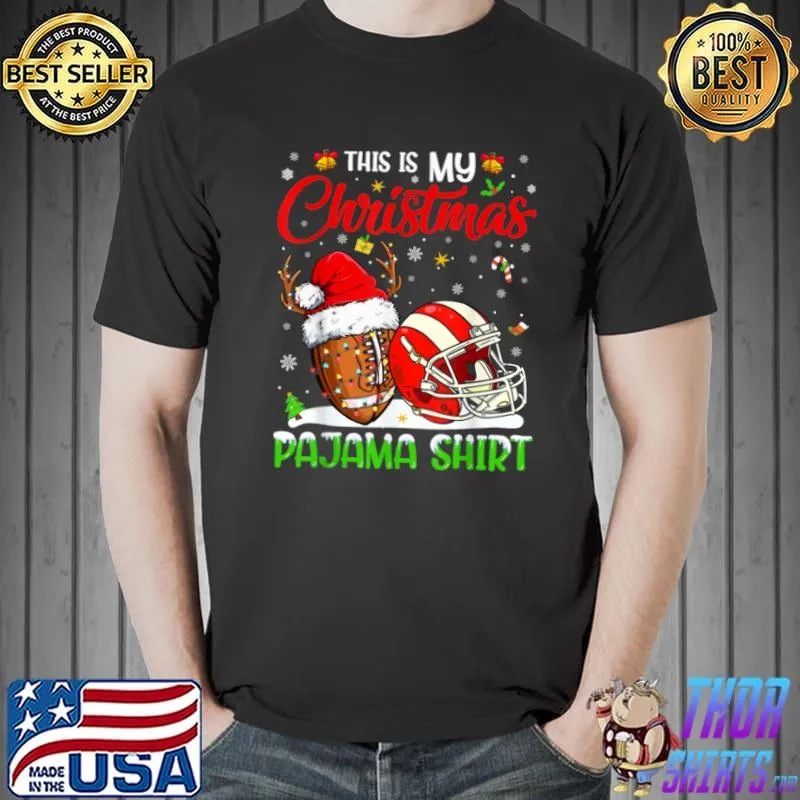 This Is My Christmas Pajama Shirt Football Christmas Light T Shirt Unisex