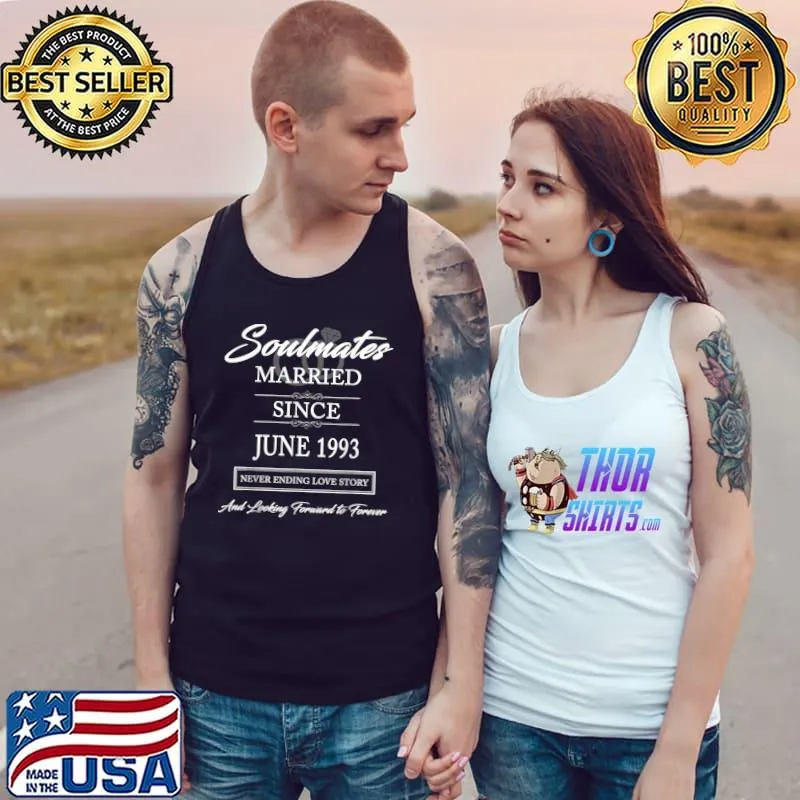 Top 1993 June Wedding Marriage Anniversary T-Shirt Tank Top