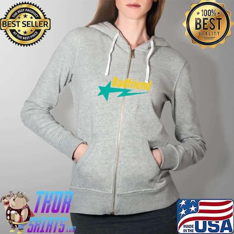 Top Badfriend Star T Full Zip Hooded