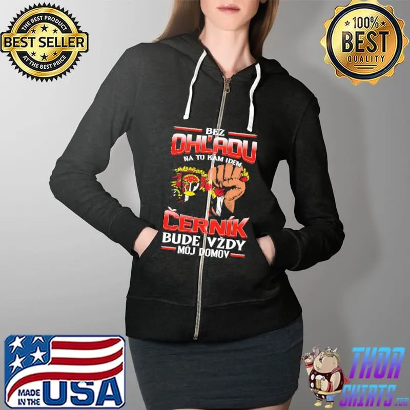 Top bez OhL'adu Cernik Hradok Bude Vzdy Moj Domov Shirt Full Zip Hooded