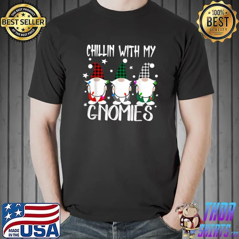 Top Chillin With My Gnomies Christmas Pamajas Family Funny Xmas T-Shirt