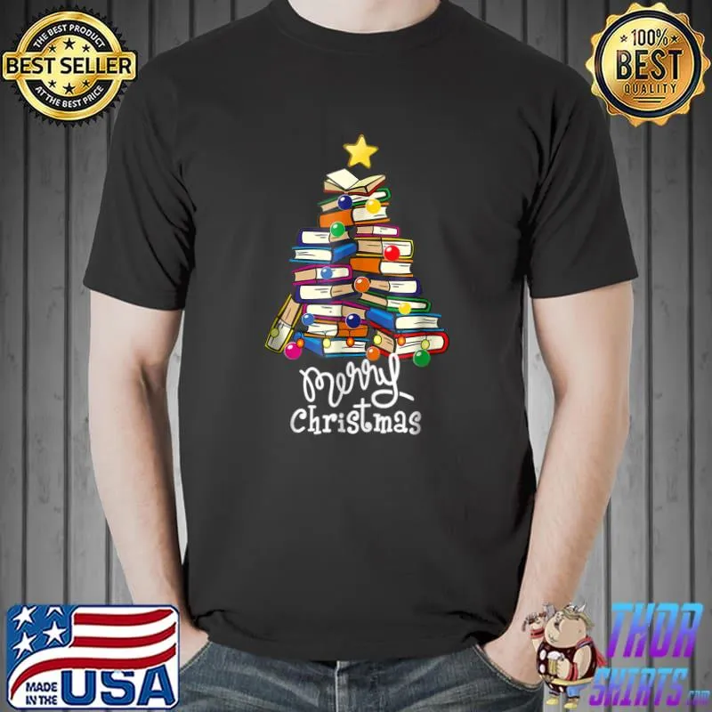 Top christmas Library Tree Gift For Librarian And Book Lover T-s Unisex