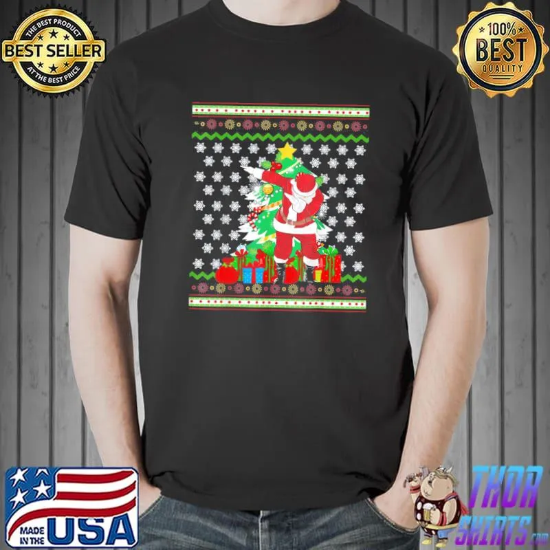 Top dabbing Santa Ugly Christmas Sweater Merry Christmas Holiday T-Shirt Unisex