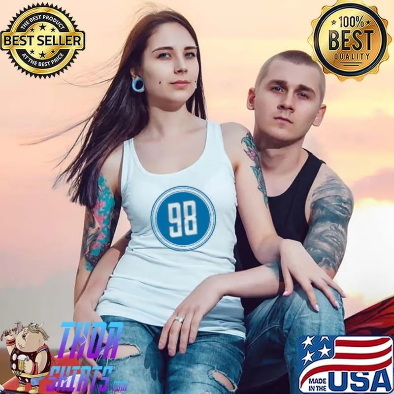 Top Everson Griffen Number 98 Jersey Detroit Lions Inspired T- Tank Top