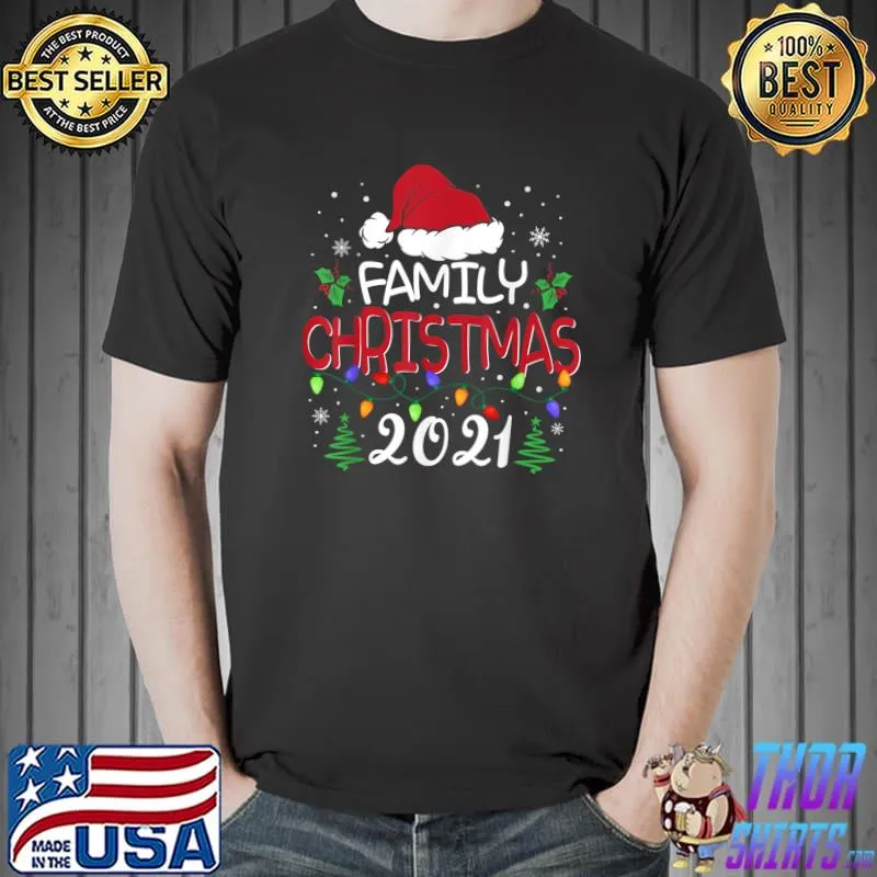 Top Family Christmas 2021 Matching Shirts Squad Santa Elf Funny T-Shirt