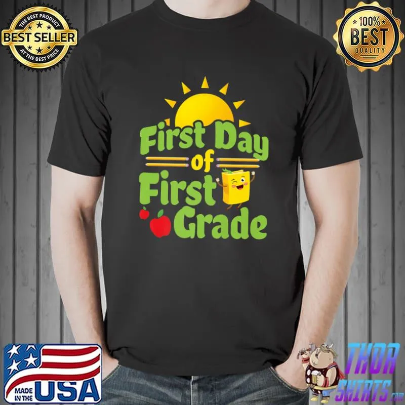 Top first Day Of First Grade School Teacher Premium T-Shirt Unisex