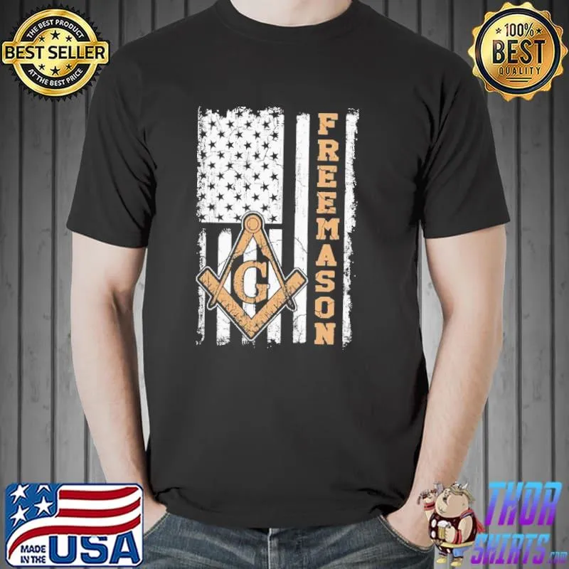 Top Freemason American Flag Shirt Unisex