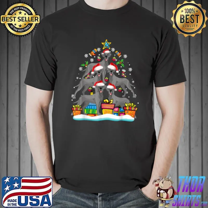 Top French Bulldog Christmas Tree Santa Hat Decorations Xmas T Shirt