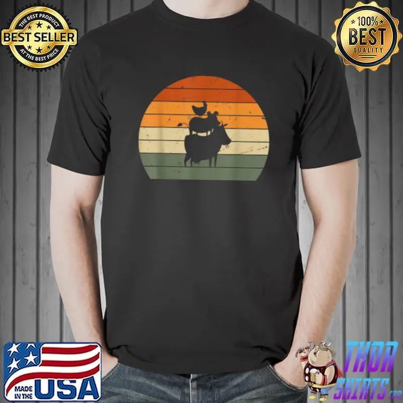 Top Funny Cow lover tee Retro Farm Animals T Shirt Unisex