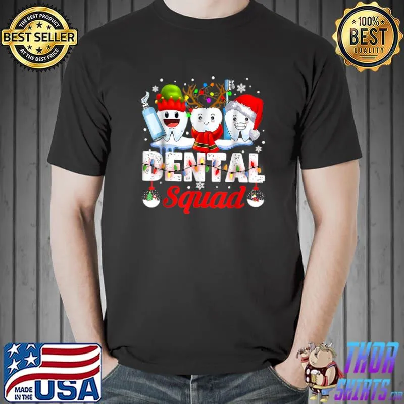 Top funny Teeth Santa Reindeer Christmas Dental Squad T-Shirt Unisex