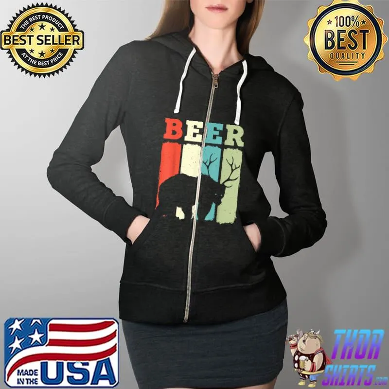 Top funny Vintage Drinking - Bear Deer Beer T-Shirt Full Zip Hooded