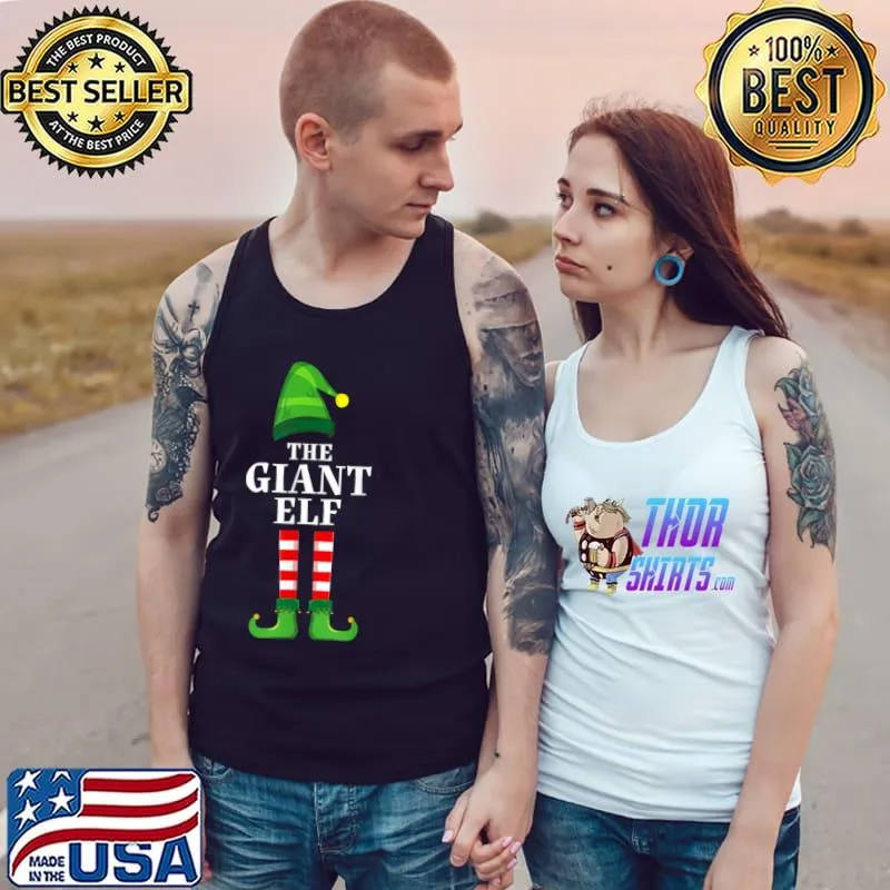 Top giant Elf Family Matching Group Christmas Party Pajama T Shirt Tank Top