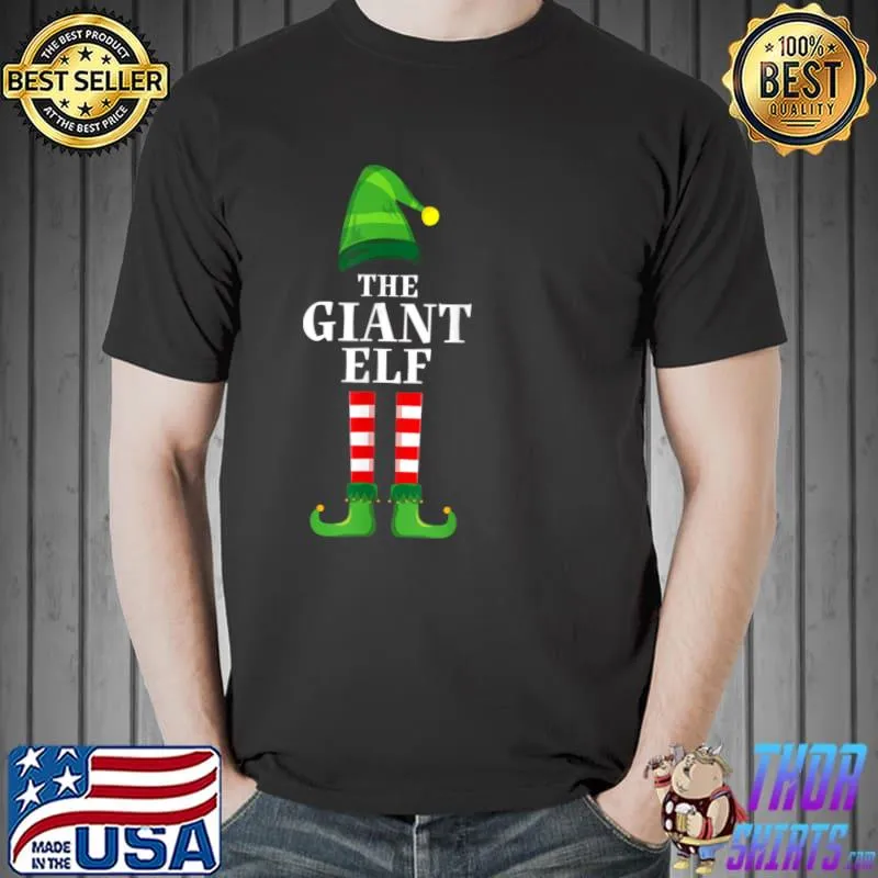 Top giant Elf Family Matching Group Christmas Party Pajama T Shirt Unisex