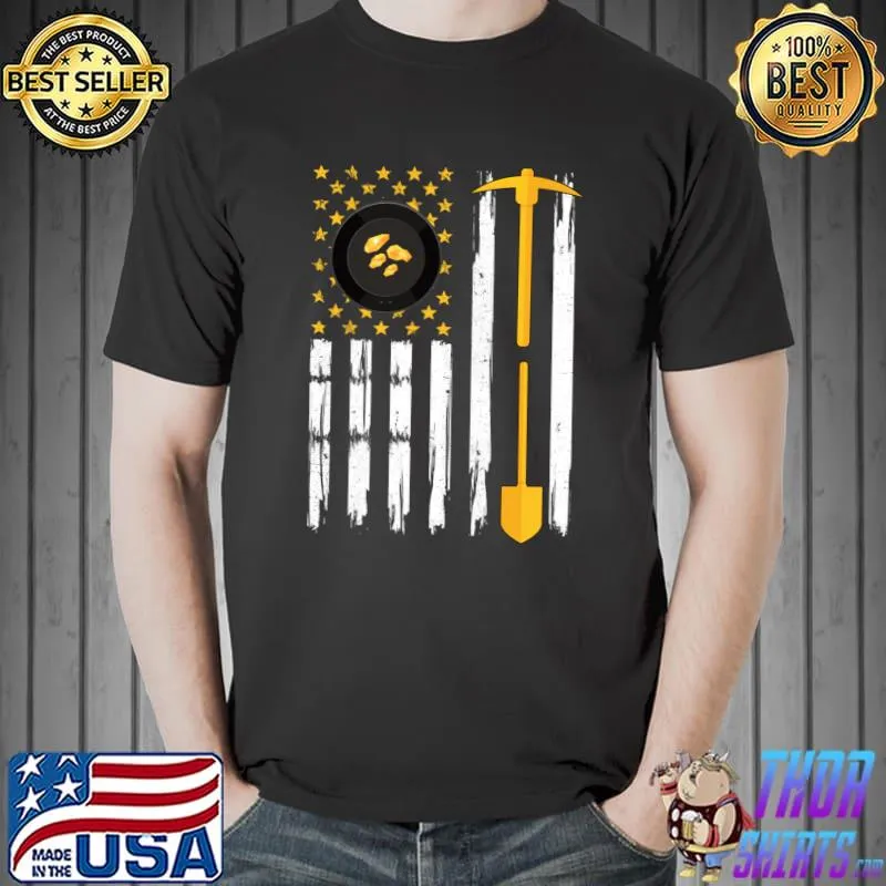 Top Gold Panning US Flag Gold Panner Gold Prospecting T-shirt