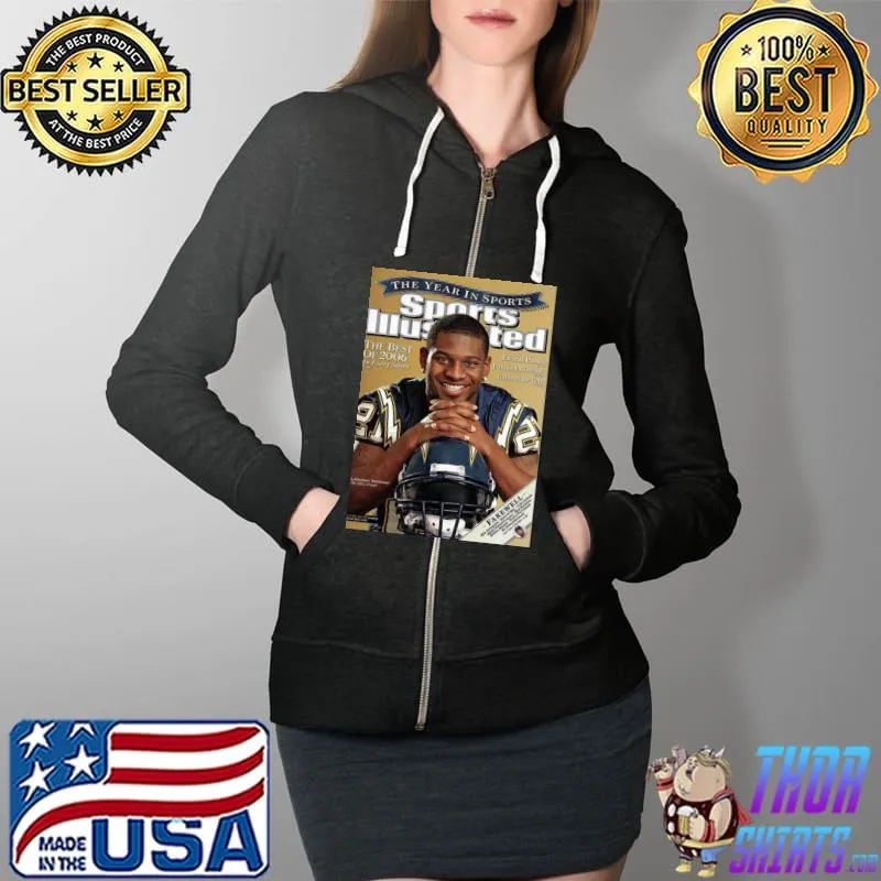 Top good Cover Tee San Diego Chargers 2009 Ladainian Tomlinson Shirt Full Zip Hooded