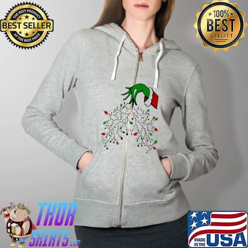 Top Grinch hands respiratory therapist christmas Full Zip Hooded