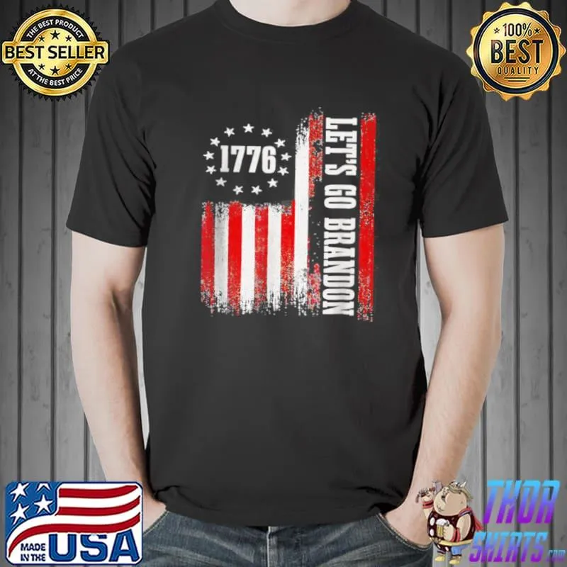Top Hot 1776 Let’s Go Brandon USA Flag Vintage T Shirt