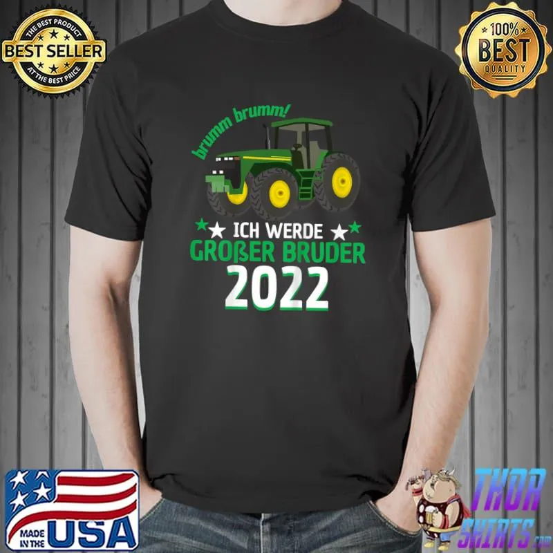 Top Kids Ich werde große Bruder 2022 Tractor Digger Baby Announcement T-Shirt