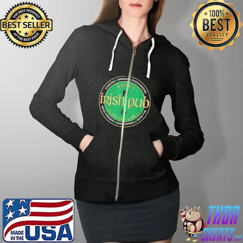 Top Leahy’s Irish Pub St. Patrick’s Day Party Shirt Full Zip Hooded