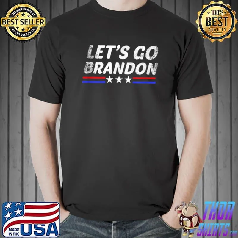 Top Let's Go Branson Brandon American Biker Usa Flag T-shirt