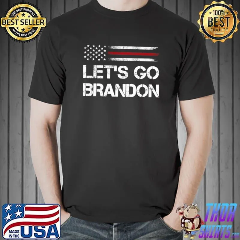 Top Let's Go Branson Brandon Conservative American flag T- Unisex