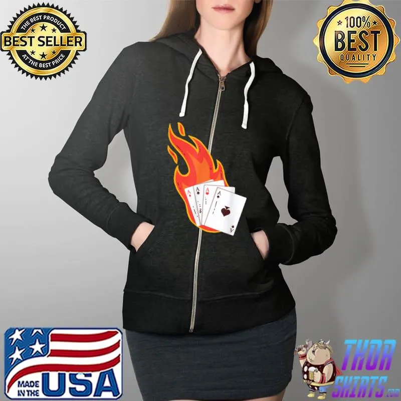Top lucky poker Casino Gambling Apparel T-Shirt Full Zip Hooded