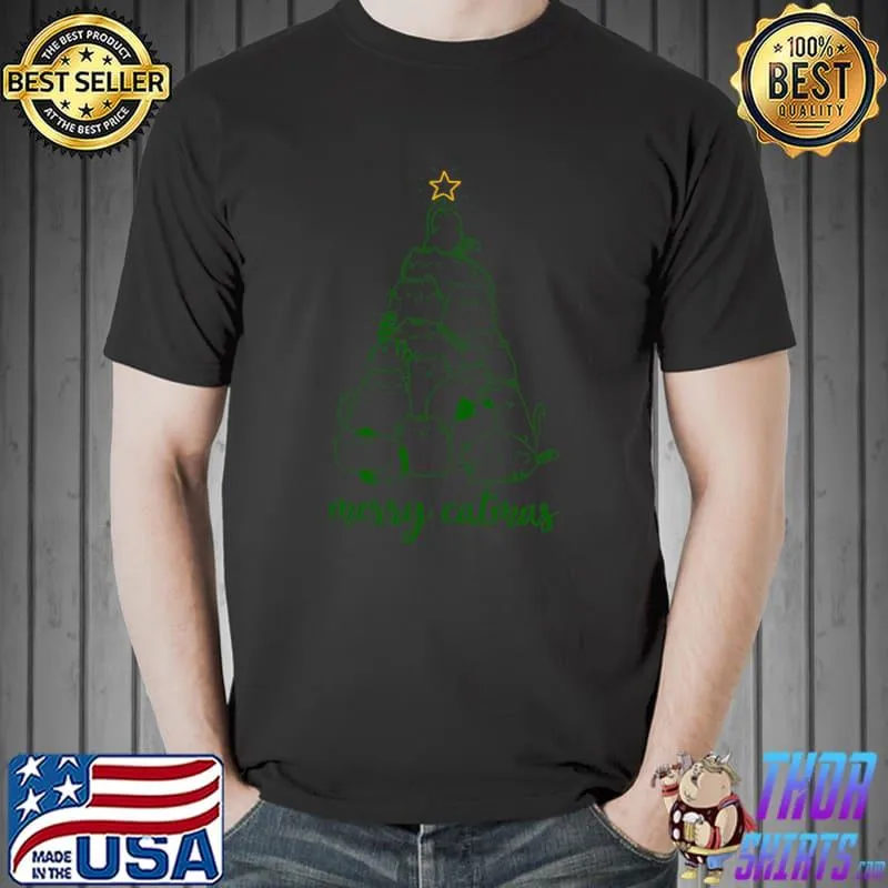 Top merry Catmas Cat Christmas Tree Kids Girls Boys Meowy Catmas T-Shirt Unisex