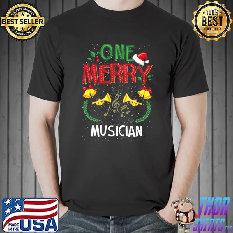 Top One Merry Musician Music Band Ugly Christmas Sweater T- Unisex