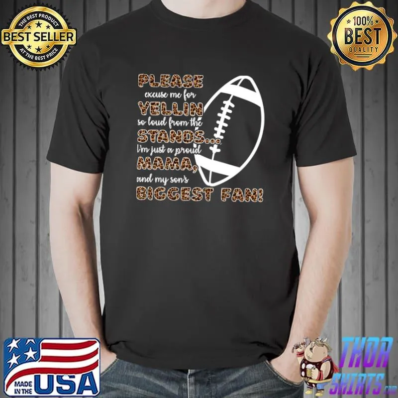 Top Proud Mother of a Football Player T- Unisex