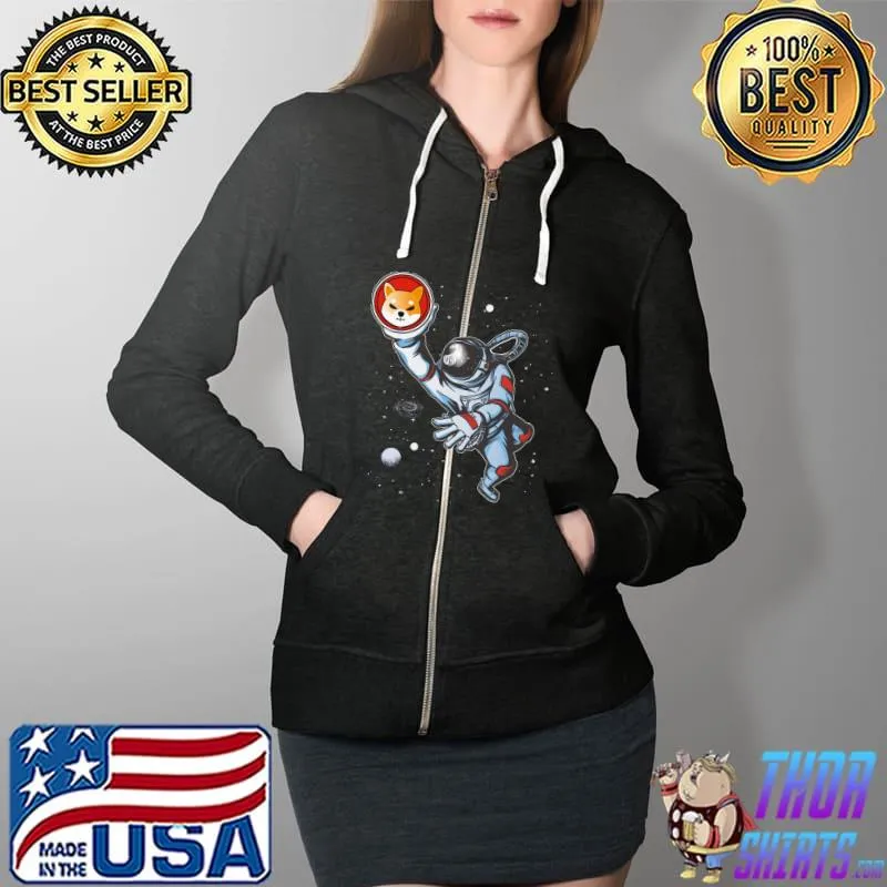 Top shiba Inu Astronaut to the moon Crypto Meme Sweats Full Zip Hooded