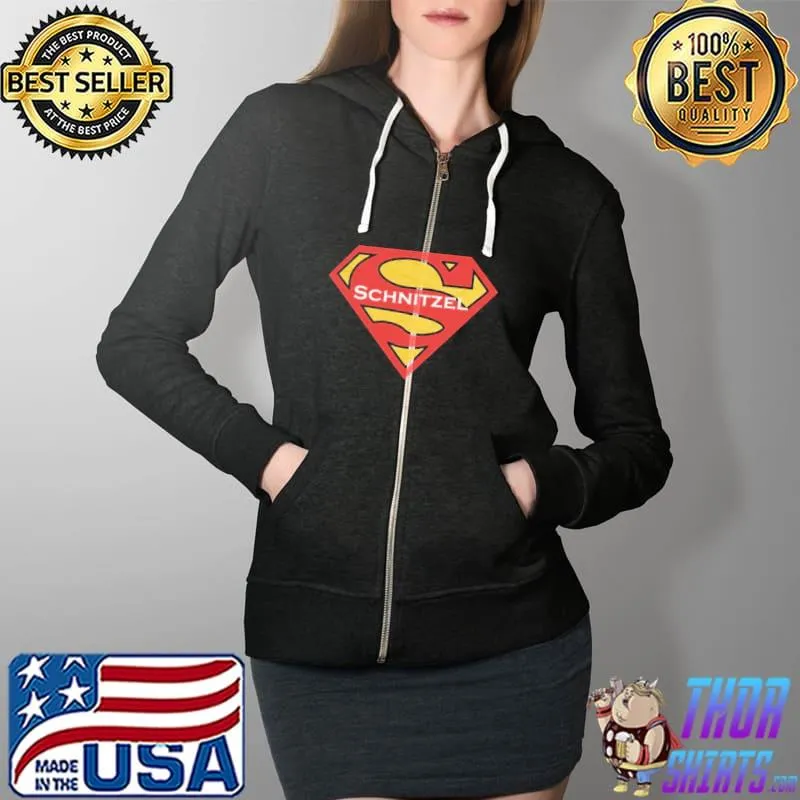 Top Superman Schnitzel Shirt Full Zip Hooded