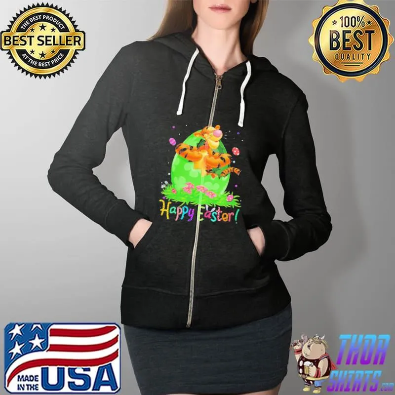 Top Tigger Easter Egg Happy Easter Shirt Full Zip Hooded