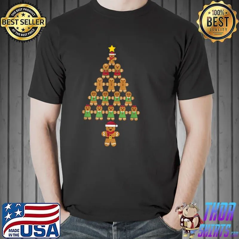 Top Xmas Cookie Baking Christmas Tree Gingerbread Cookies T Shirt Unisex